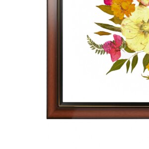 Multicolor Roses with Yellow Feverfew and Bougainvillea Wall Decor Frame 12*15