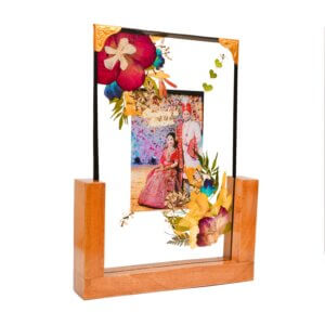 Heart Leaves with Orchid and Roses Customizable Table Top 8*12