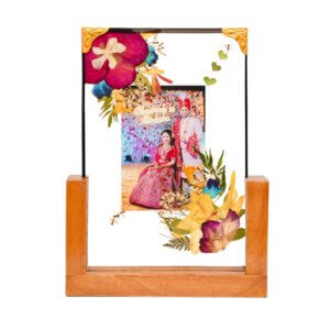 Heart Leaves with Orchid and Roses Customizable Table Top 8*12