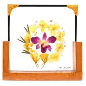 Purple Orchid with Yellow Elder Table Top 8*8